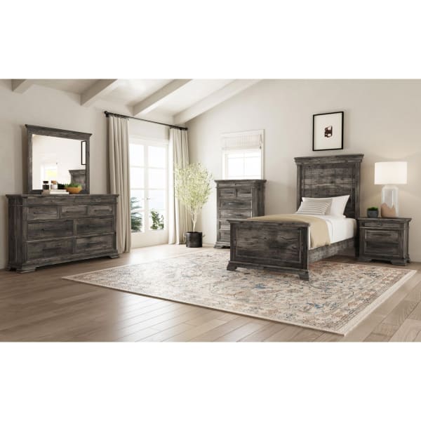 Park Ridge - King Panel 3 Piece Bedroom Set - Charcoal