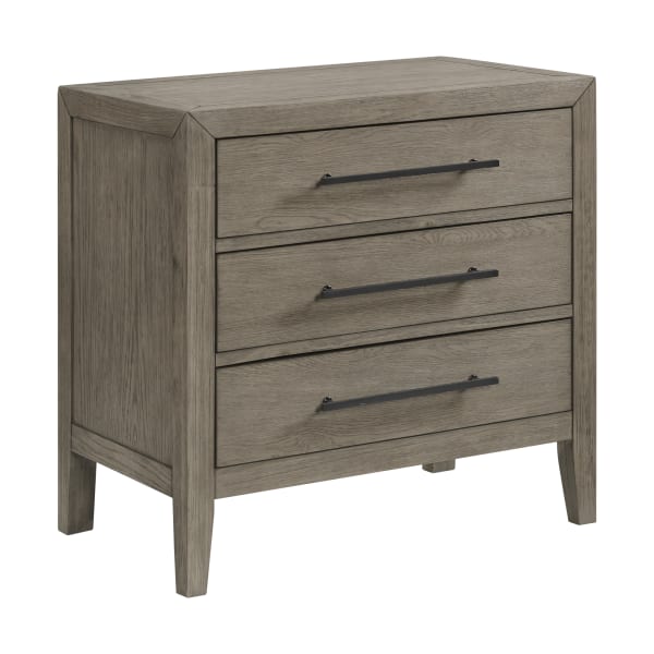 Versailles Contemporary - 3-Drawer Nightstand - Gray