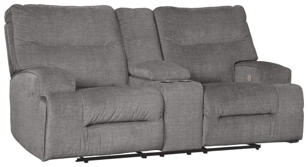 Coombs - Charcoal - Dbl Rec Pwr Loveseat W/console