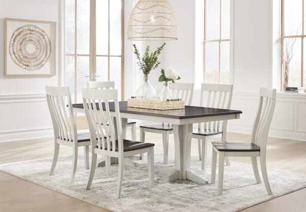 Darborn - Gray / Brown - 8 Pc. - Dining Table, 6 Side Chairs
