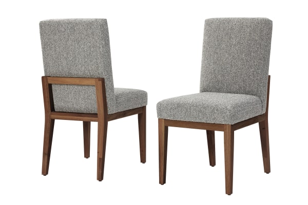 Dovetail - Upholstered Side Chair - Charcoal Fabric - Natural