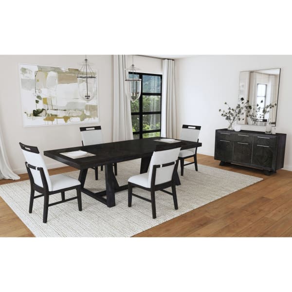 Transcend - 5 Piece Standard Height Dining Set (Table And Four Chairs) - Charcoal