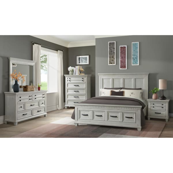 Mccoy - Queen Storage 3 Piece Bedroom Set - Antique White