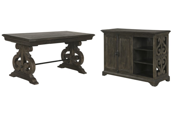 Bellamy - Writing Desk With Printer Stand - Peppercorn