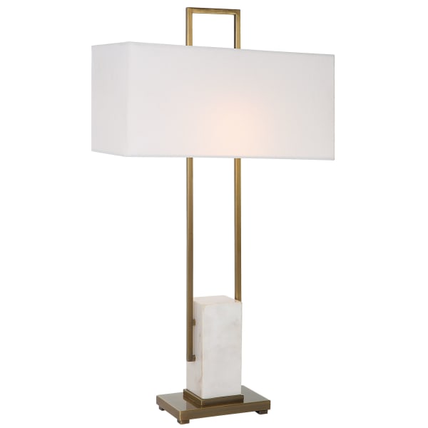 Column - White Marble Table Lamp