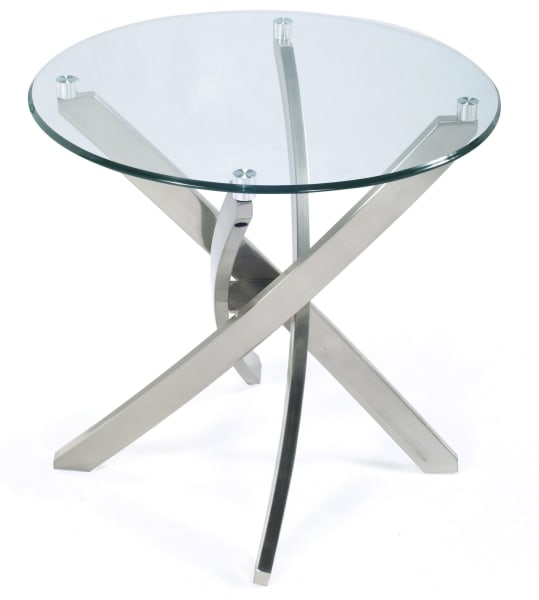 Zila - Round End Table -  Brushed Nickel