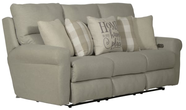 Westport - Power Lay Flat Reclining Sofa - Cement