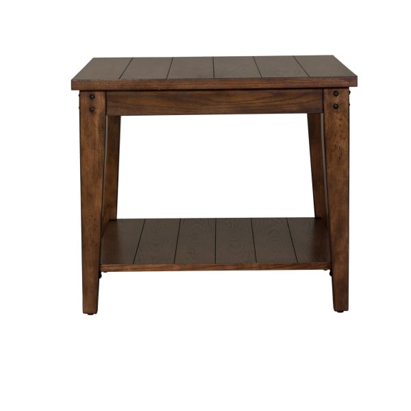 Lake House - Square Lamp Table - Rustic Brown