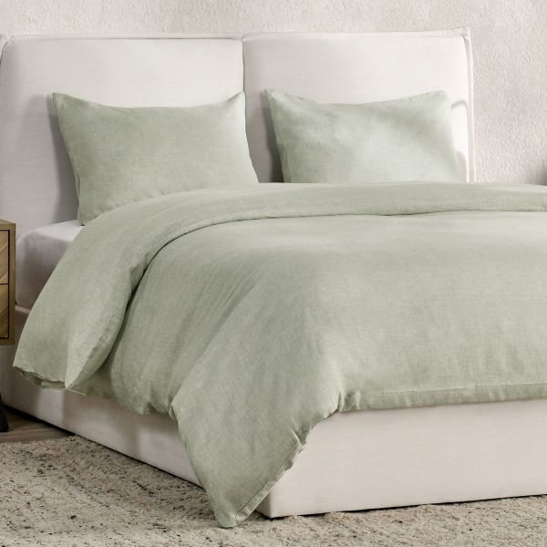 Jayson - 3 Piece Queen Linen Cashmere Duvet Set - Sagebrush