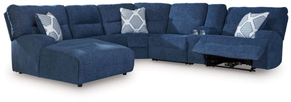 Acklen Place - Navy - 6-Piece Power Reclining Sectional With Laf Power Reclining Back Chaise