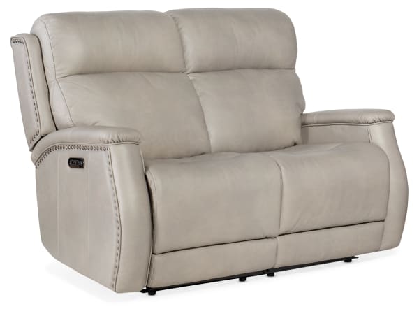 MS - Rhea Zero Gravity Power Recline Loveseat With Power Headrest - Pearl Silver