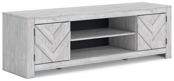 Cayboni - Whitewash - LG TV Stand With Fireplace Option
