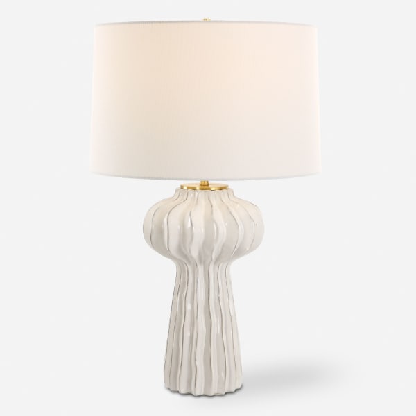 Wrenley - Ridged Table Lamp - White