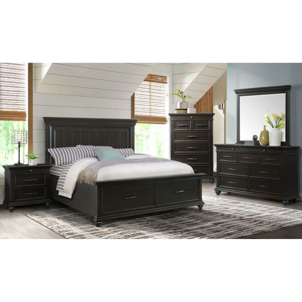 Slater - King Platform Storage 3 Piece Bedroom Set - Black