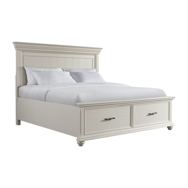 Slater - King Platform Storage Bed - White