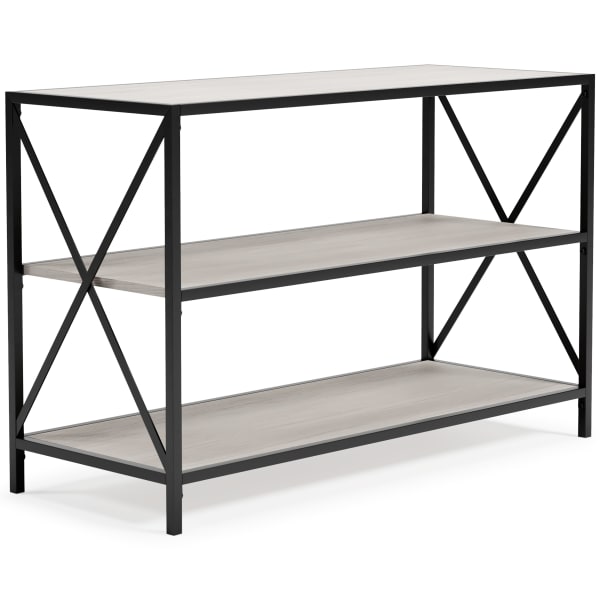 Bayflynn - White / Black - Bookcase - 2 Fixed Shelves