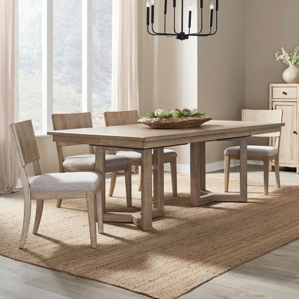 Proximity Place - 5 Piece Double Pedestal Table Set - Brown