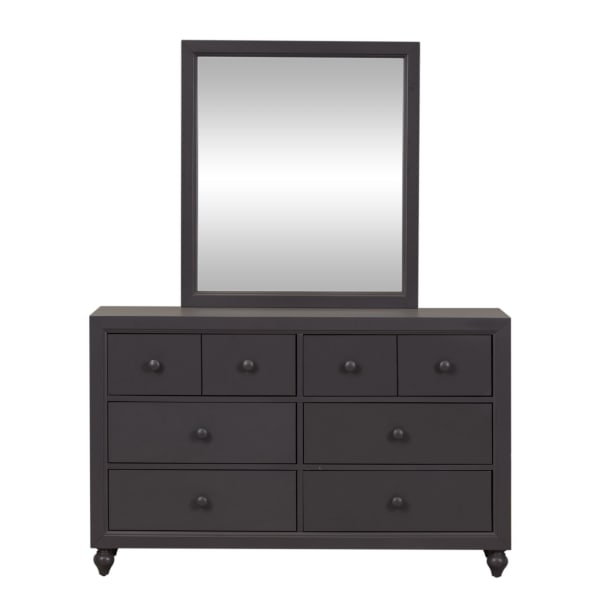 Cottage View - Dresser & Mirror - Dark Gray
