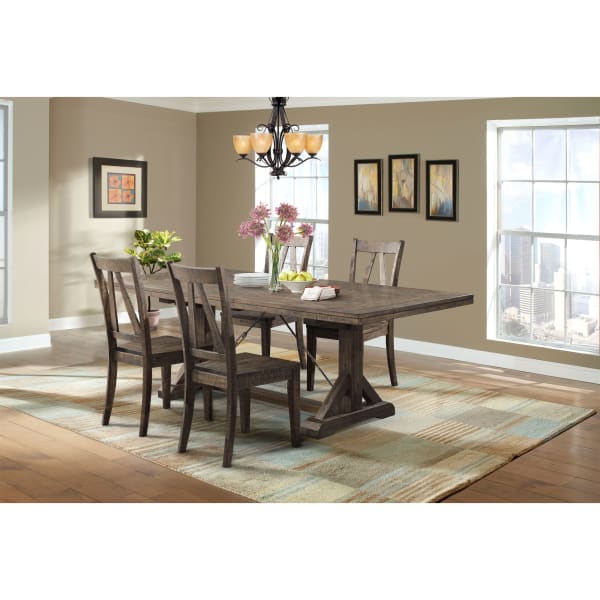 Finn - 5 Piece Dining Set, Table & 4 Wooden Side Chairs - Chocolate