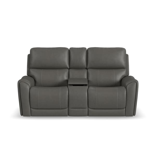 Carter - Power Reclining Loveseat With Console & Power Headrests & Lumbar - Smoke