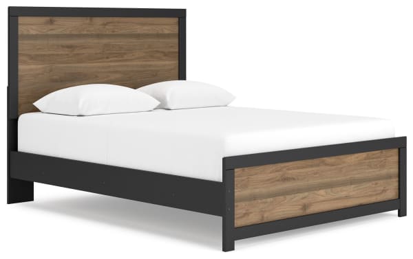 Vertani - Black - Queen Panel Bed