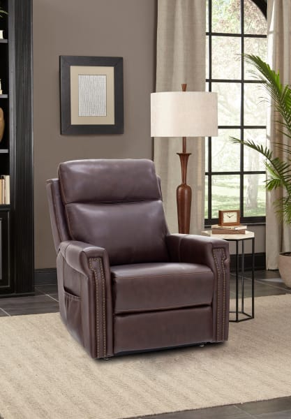 Louisville - Power Lift Recliner With Power Headrest, Power Lumbar, Layflat And Heat - Chocolate