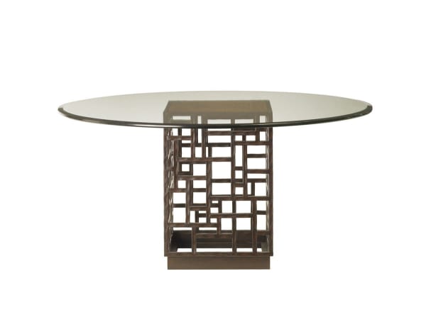 Ocean Club - South Sea Dining Table With 60" Glass Top - Dark Brown