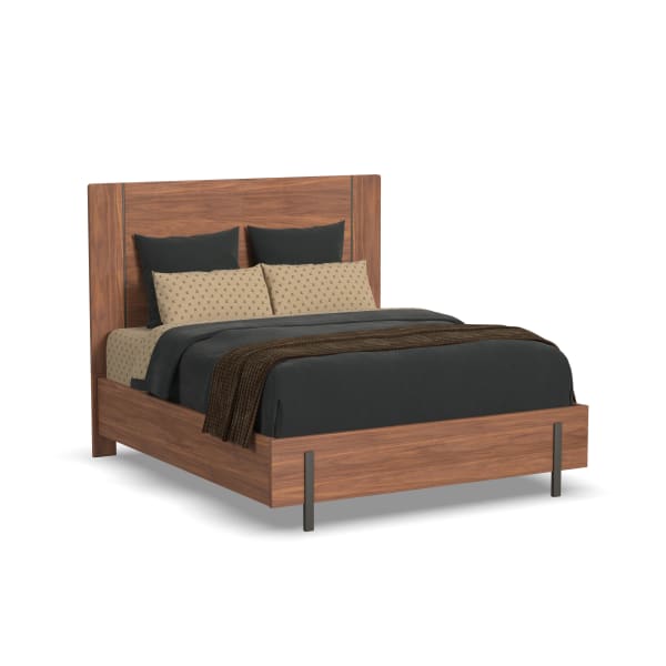 Lincoln - Queen Panel Bed - Warm Walnut