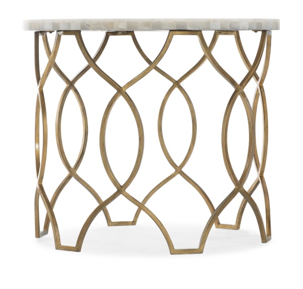 Melange - Corrina Round Lamp Table - Gold