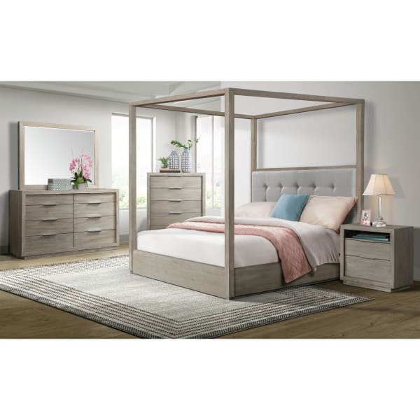 Arcadia - King Canopy 3 Piece Bedroom Set - Grey