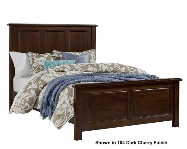 Artisan Choices Queen Panel Bed with Panel Footboard Dark Oak