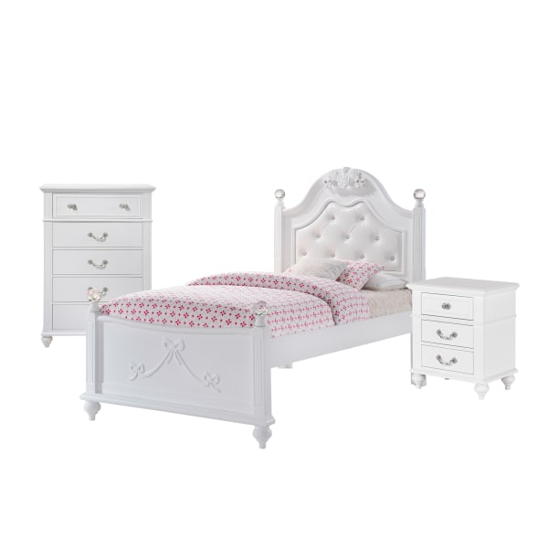 Alana - Twin Platform 3 Piece Bedroom Set - White