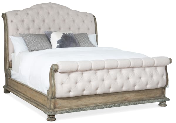 Castella - California King Tufted Bed - Beige