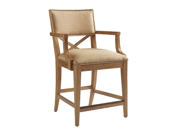 Los Altos - Sutherland Upholstered Counter Stool - Light Brown - Fabric