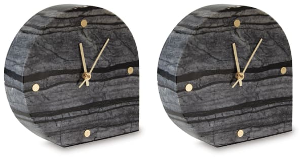 Janmour - Table Clock (Set of 2) - Black