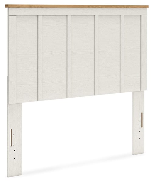 Linnocreek - White / Warm Brown - Full Panel Headboard