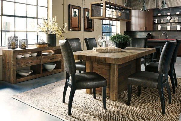 Sommerford - Brown - 8 Pc. - Rectangular Dining Room Table, 6 Upholstered Side Chairs, Dining Room Server