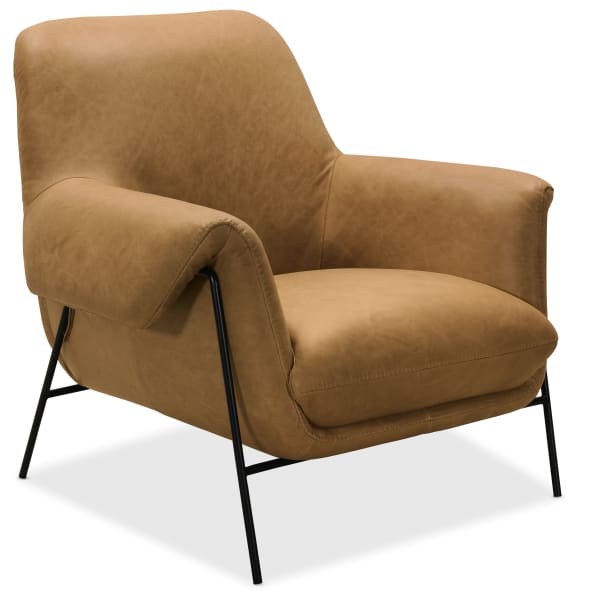 CC - Ambroise Metal Frame Club Chair - Light Brown