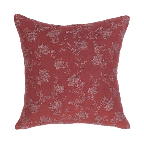 Novel Estate - 22" x 22" NV Rosecliff Pillow - Burgundy Red
