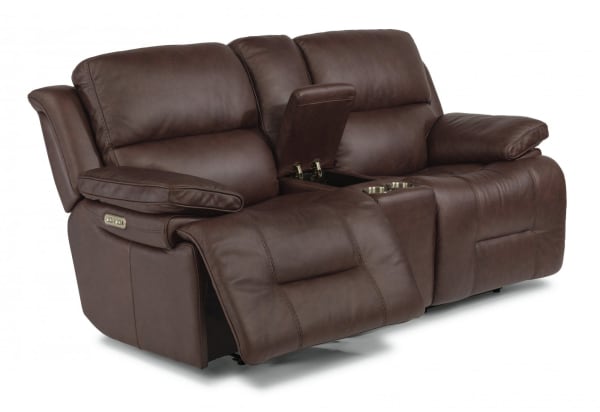 Apollo Power Reclining Loveseat with Console & Power Headrests
