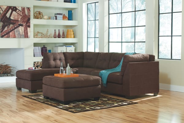Maier - Walnut - Left Arm Facing Corner Chaise, Right Arm Facing Sofa, Accent Ottoman