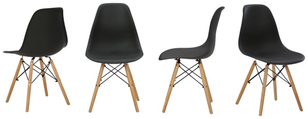 Jaspeni - Black / Natural - Dining Room Side Chair (Set of 4)