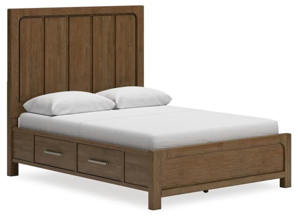 Cabalynn - Light Brown - Queen Panel Bed With Storage