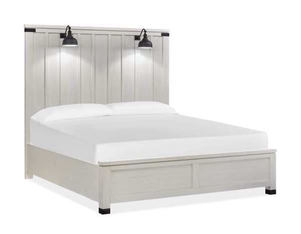 Harper Springs - Complete King Panel Bed - Silo White