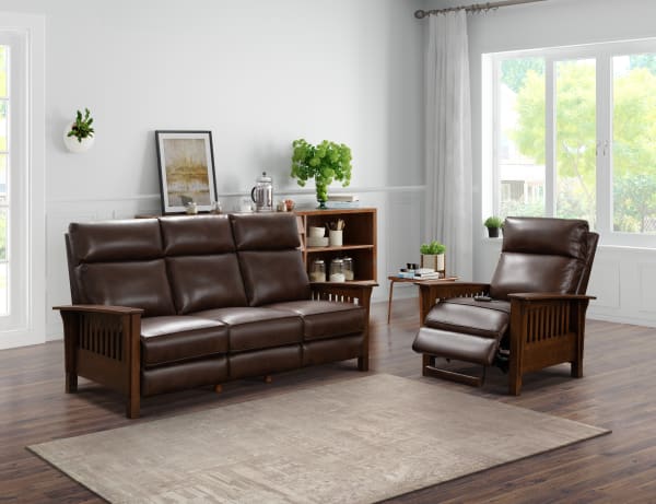 Artisan - Power Recliner-With Power Headrest - Dark Brown