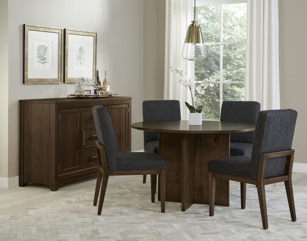 Crafted Cherry - 48" Round Dining Table With Wood Pedestal - Dark Cherry