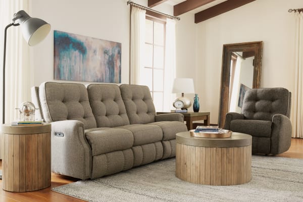 Devon - Power Reclining Sofa With Power Headrests - Gray