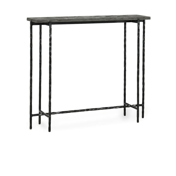 Echo - Console Table - Hammered Metal/Blue Stone