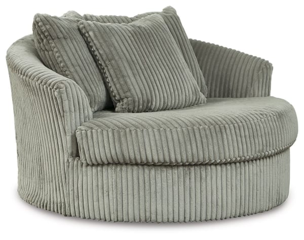Lindyn - Fog - Oversized Swivel Accent Chair