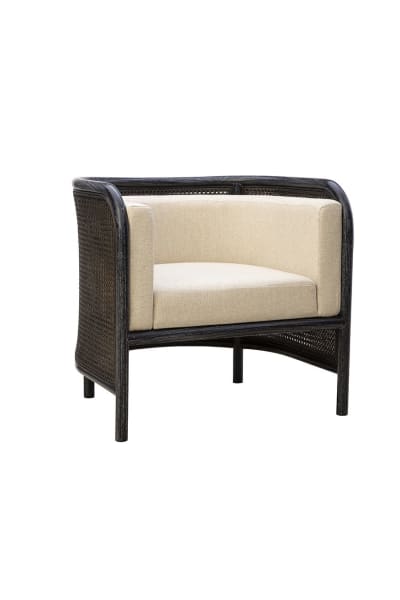 Montgomery - Cane Chair - Black / Beige